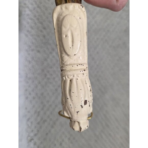 Vintage Jarman Lion Head Resin Carved Handle 24K Gold Plated Shoehorn - Picture 4 of 7